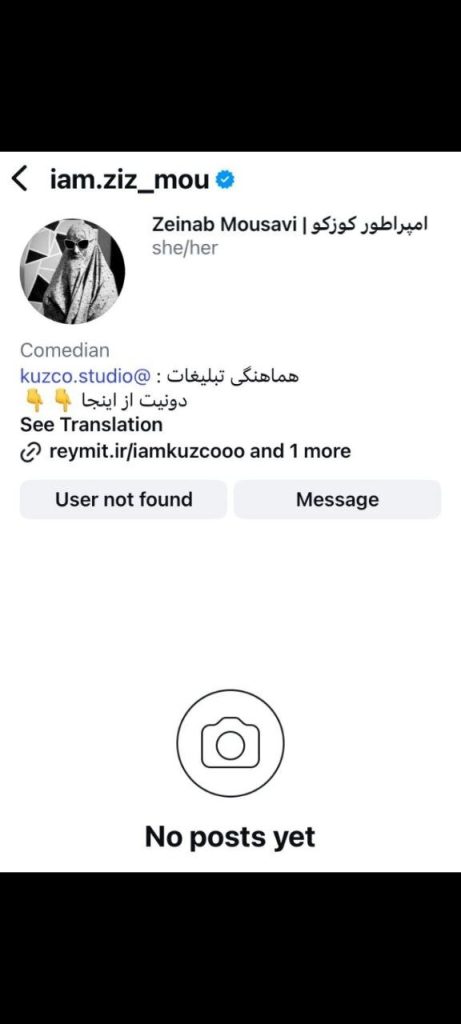 زینب موسوی با دهن کجی و بی ادبی خودش باعث بسته شدن صفحه اینستاگرامش شد! 2 زینب موسوی با دهن کجی و بی ادبی خودش باعث بسته شدن صفحه اینستاگرامش شد!