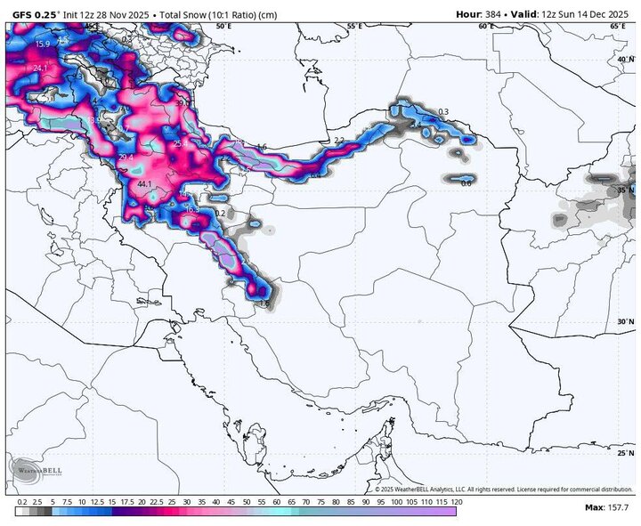 15 استان از دوشنبه درگیر برف و باران می‌شوند
