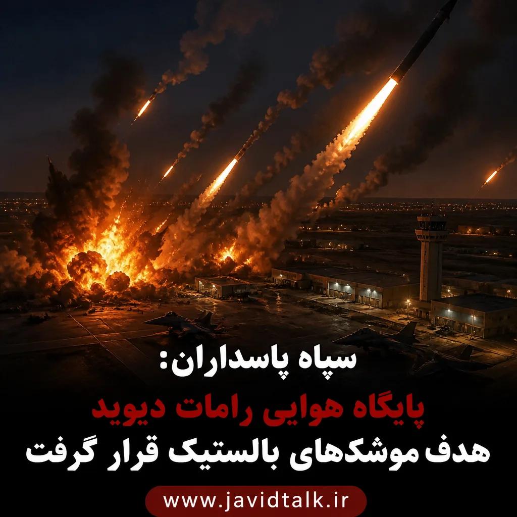 سپاه پاسداران: پایگاه هوایی رامات دیوید هدف موشک‌های بالستیک قرار گرفت