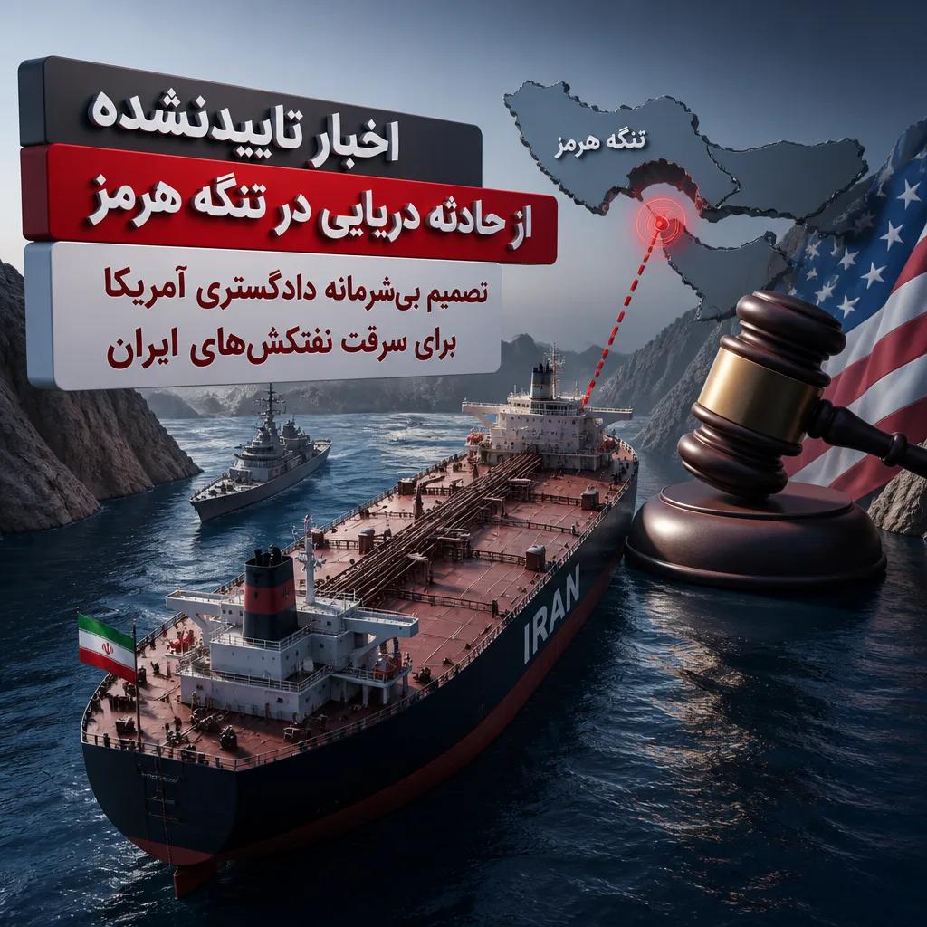 اخبار تاییدنشده از حادثه دریایی در تنگه هرمز/ تصمیم بی‌شرمانه دادگستری آمریکا برای سرقت نفتکش‌های ایران
