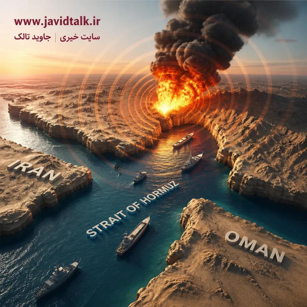 صدای انفجار و مشاهده شعله های آتش در نزدیکی تنگه هرمز